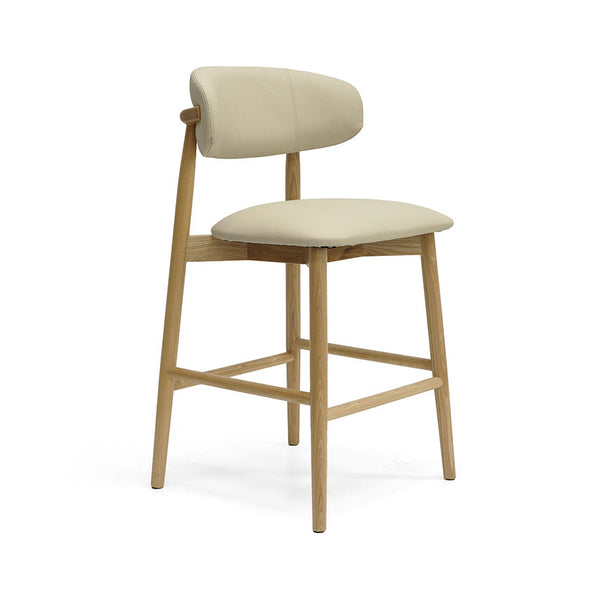 Cleo : Bar Stool Ash Frame with Mouton Leather