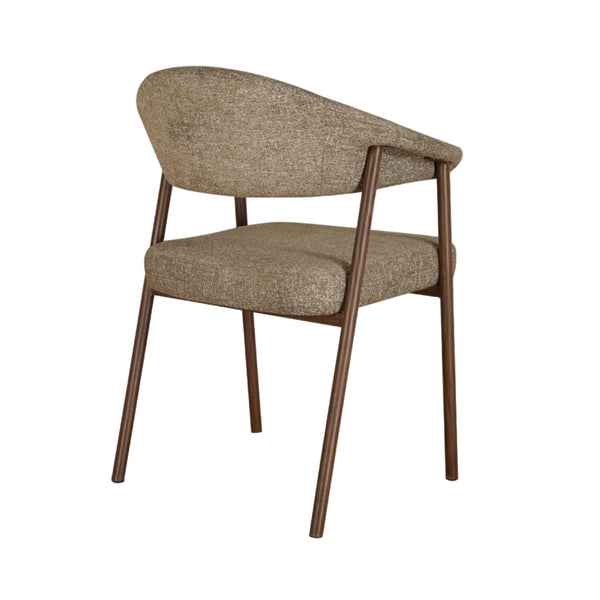 Como Dining Chair Dark Walnut Frame with Toffee Fabric Back Side