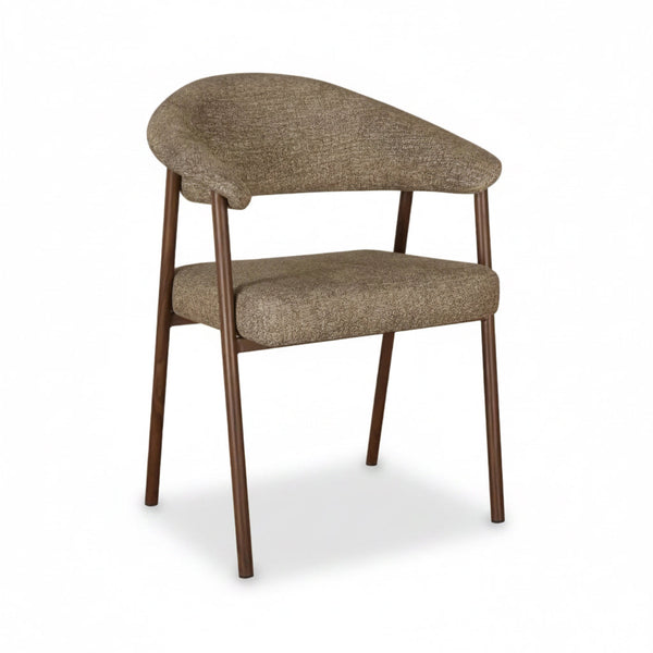 Como Dining Chair Dark Walnut Frame with Toffee Fabric Front Side