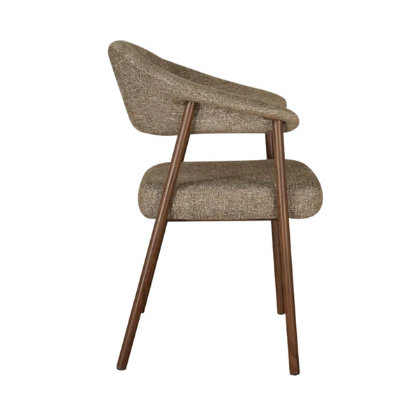 Como Dining Chair Dark Walnut Frame with Toffee Fabric Side