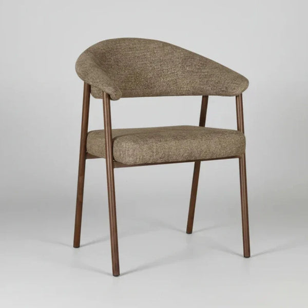 Como Dining Chair Dark Walnut Frame with Toffee Fabric Front Side