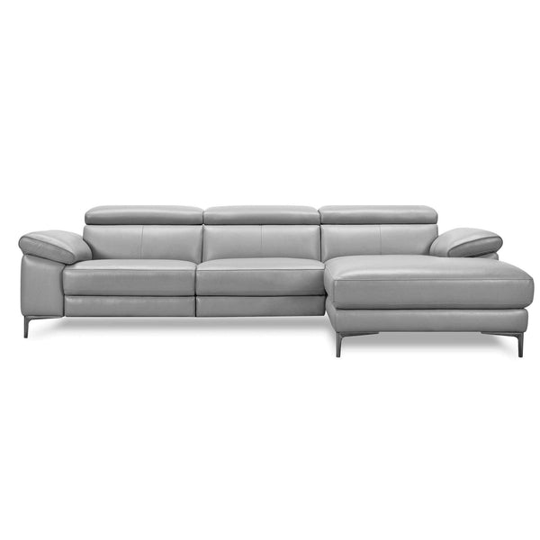 Daydream : 3 Seater chaise sofa electric recliner in Leather