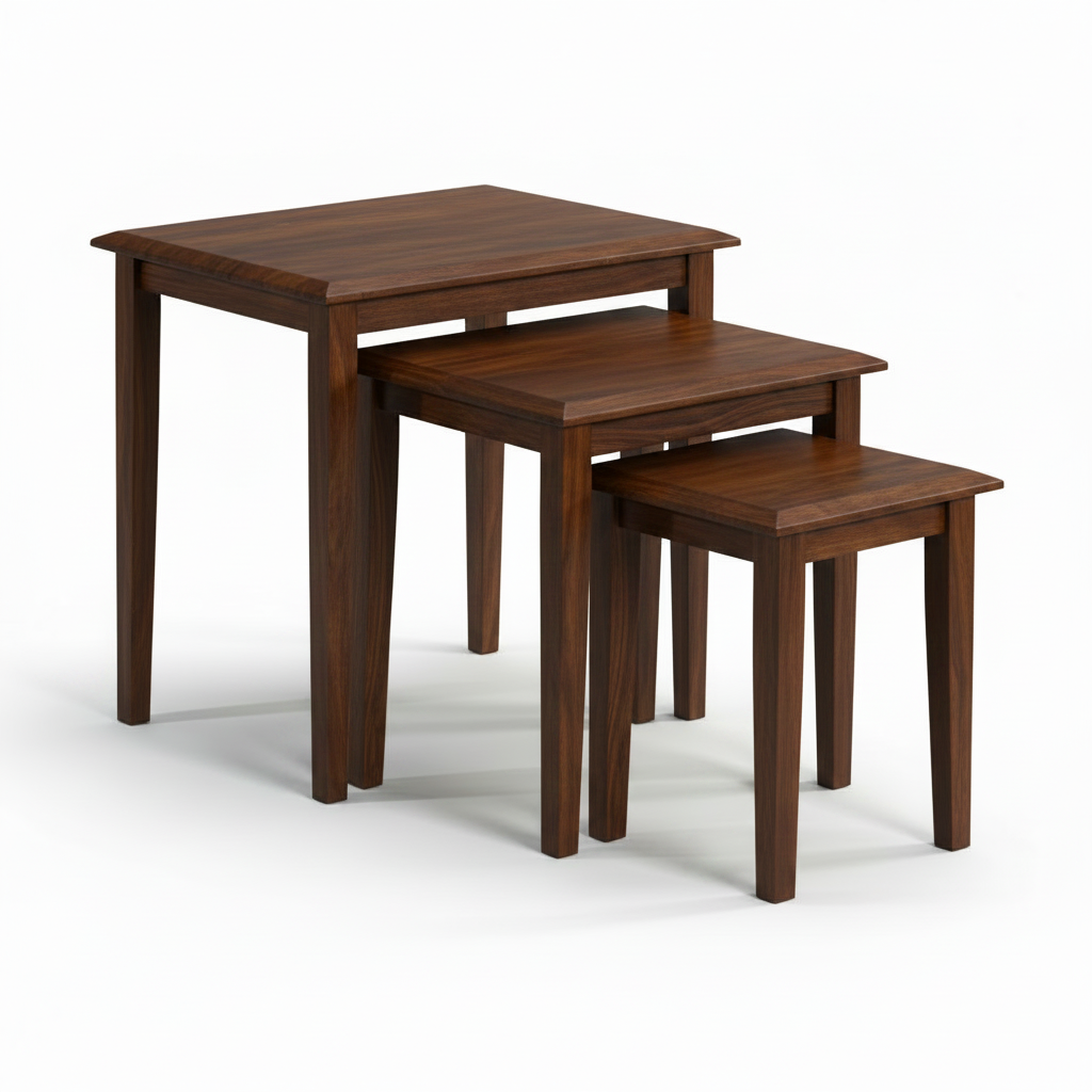 Dundee : Nest of 3 Tables Antique Oak Wood