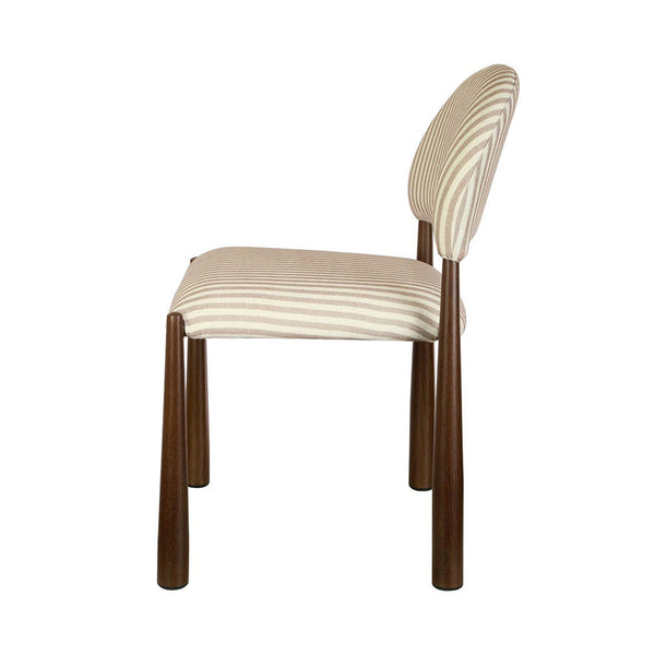Chair with striped cushion on a white background
