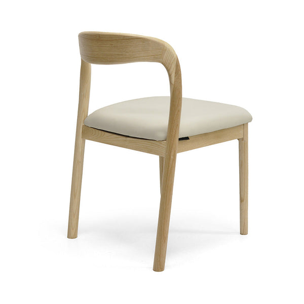Ellie : Dining Chair Walnut Frame with Taupe Pu Seat
