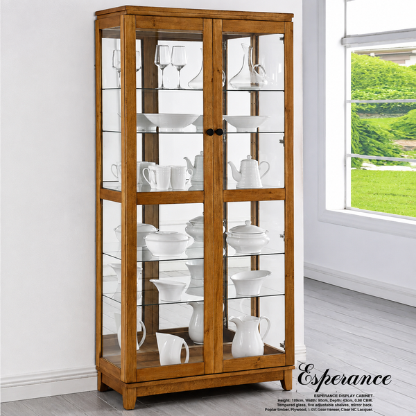 Esperance : Display Cabinet Rustic Walnut