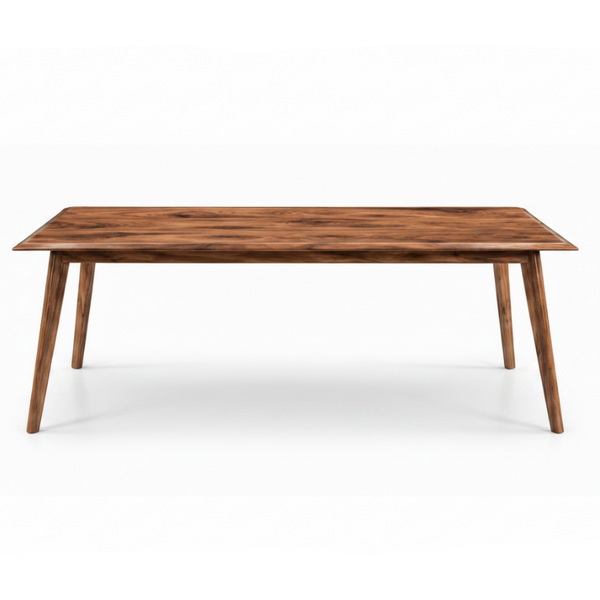 Evie Retro Solid Timber Dining Table Blackwood Rectangle 4 Legs