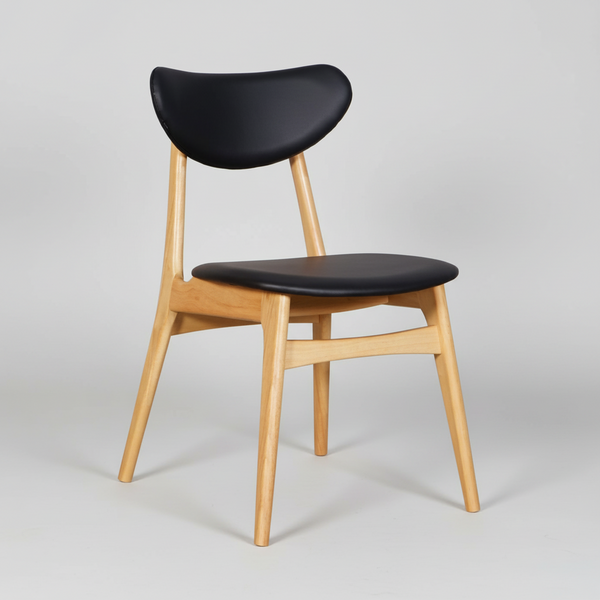 Falkland : Dining Chair Natural / Black PU