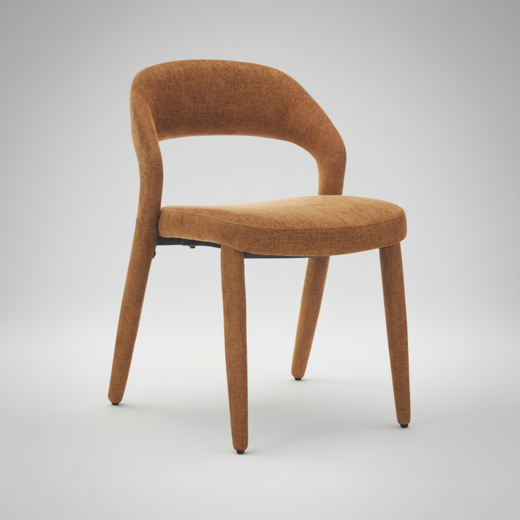 Brown chair on a light gray background