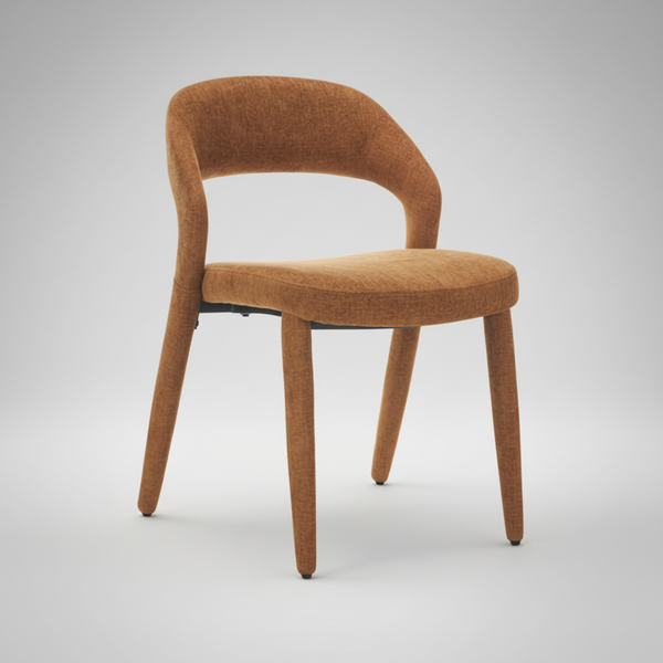 Brown chair on a light gray background