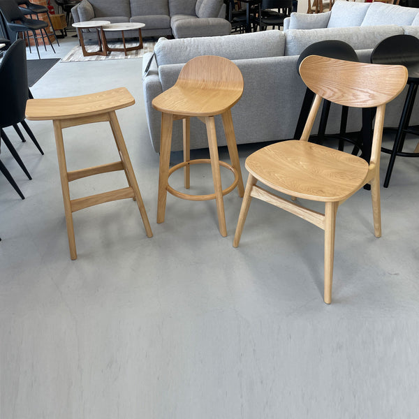 Gangnam : Bar Stool Solid Seat Natural