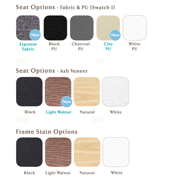 Finland : Dining Chair natural Frame with White Pu Seat