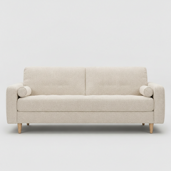 Beige sofa on a white background