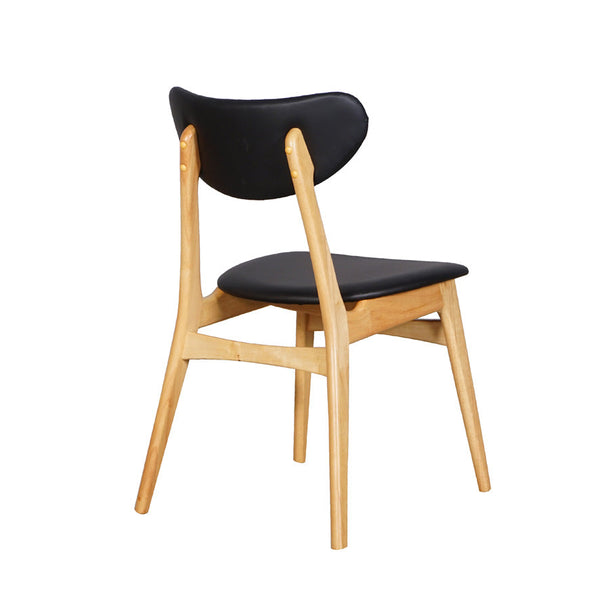 Falkland Dining Chair Oak Timber Frame padded seat & back in Black