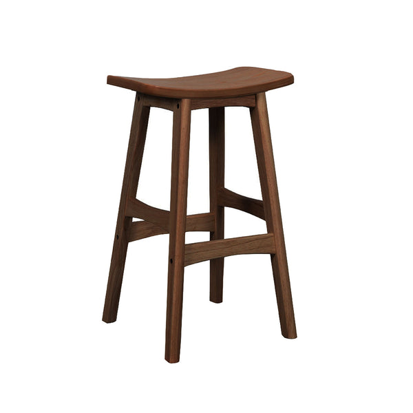 Gangnam : Bar Stool Solid Seat Light Walnut