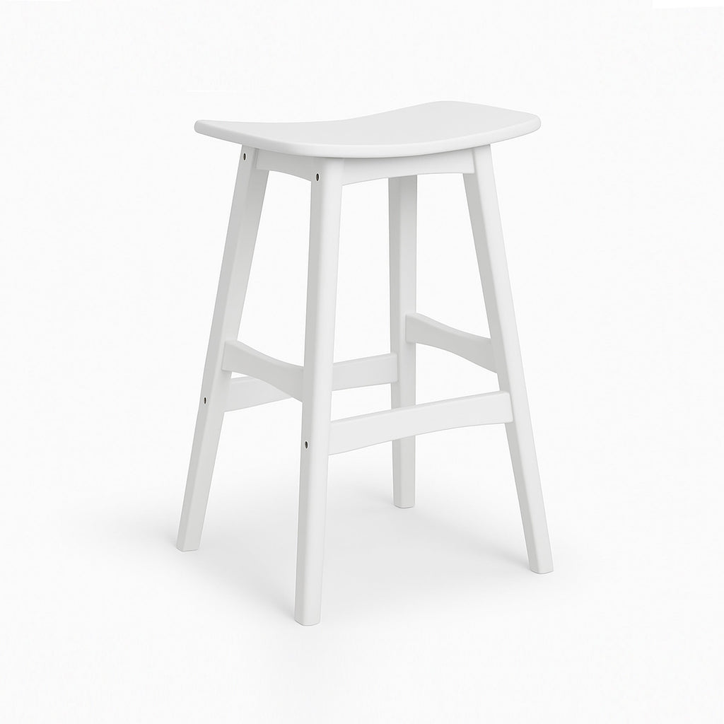 Gangnam : Bar Stool Solid Seat White