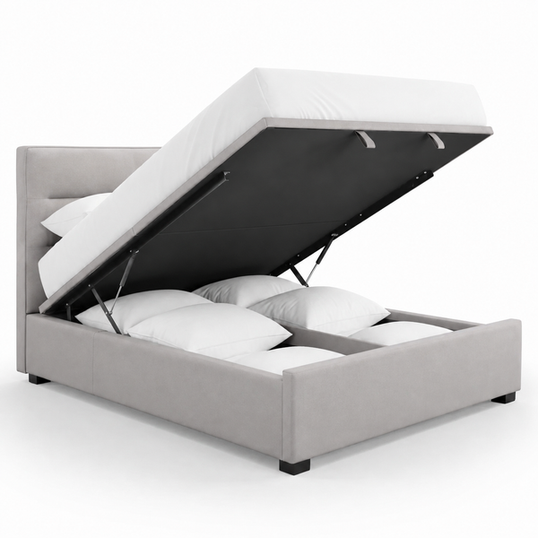 Hagan Lift Bed in Beige Bed Open