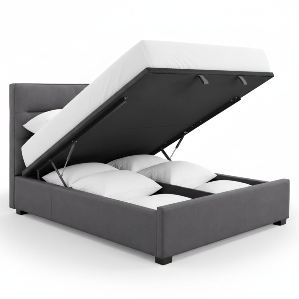 Hagan Lift Bed in Dark Grey Bed Open
