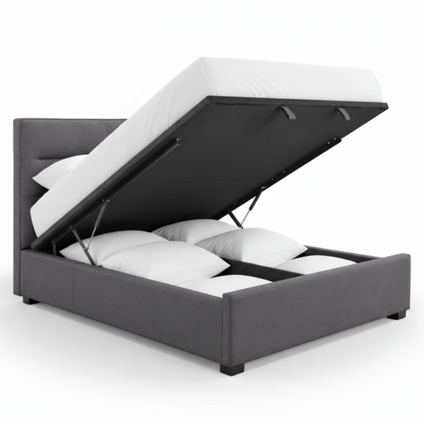 Hagan Lift Bed in Dark Grey Bed Open