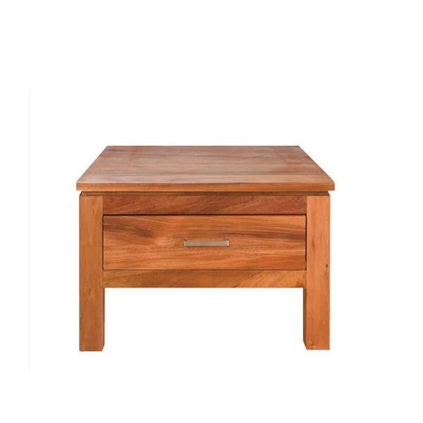 Wooden coffee table with one front drawer and short legs