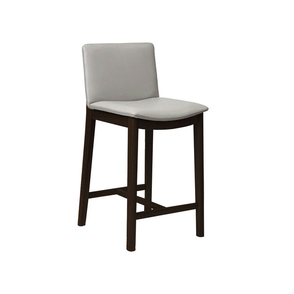 Koda : Bar Stool Pewter Leather Black Frame