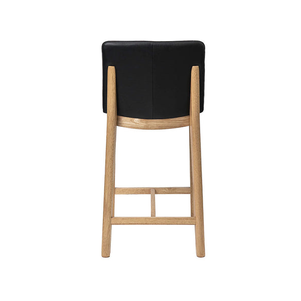 Koda : Bar Stool Black Leather Oak Frame