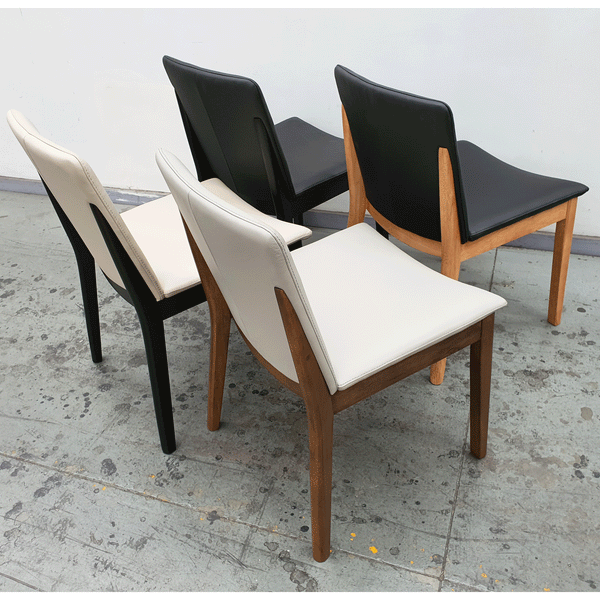 Koda : Dining Chair Leather Upholstery / Black Leg