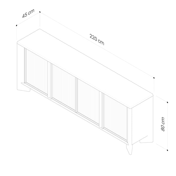 Penny : Buffet Cabinet 2.2m Crema Oak Timber