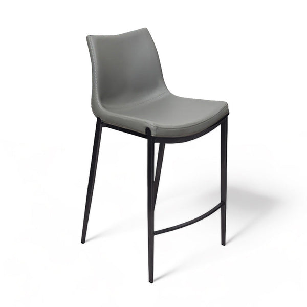 Lennox : Bar Stool Black Steel / Grey Seat