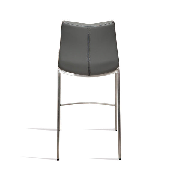 Lennox : Bar Stool Black Steel / Grey Seat