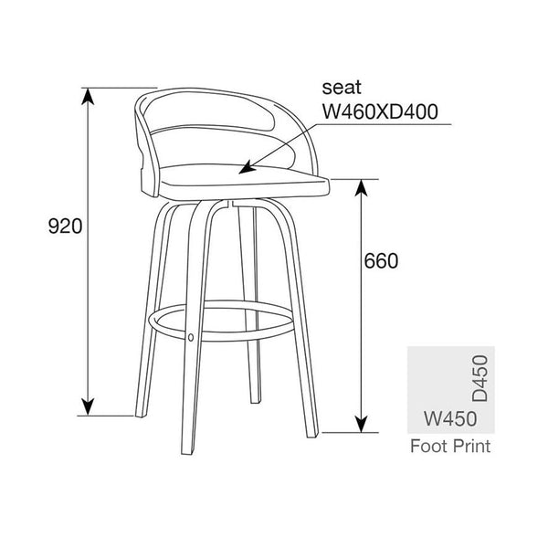 Leopard : Bar Stool White Seat