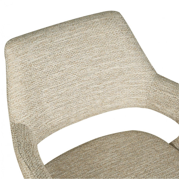 Leto Swivel Dining Chair Natural Oak Timber Legs and Oatmeal Tweed Fabric Zoom