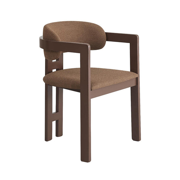 Malmo: Dining Chair Matt Chestnut Frame Rust Fabric