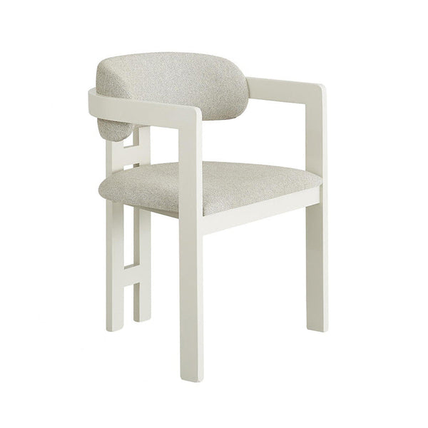 Malmo: Dining Chair Matt Tofu Frame Beige Fabric