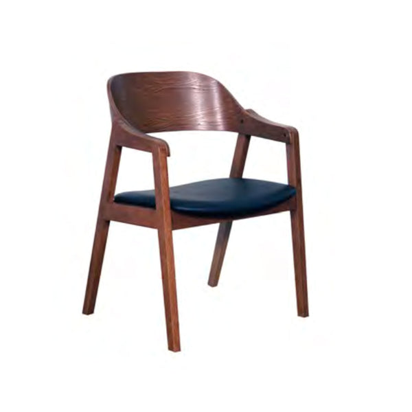 Norway : Dining Chair Upholstered Seat Light Walnut