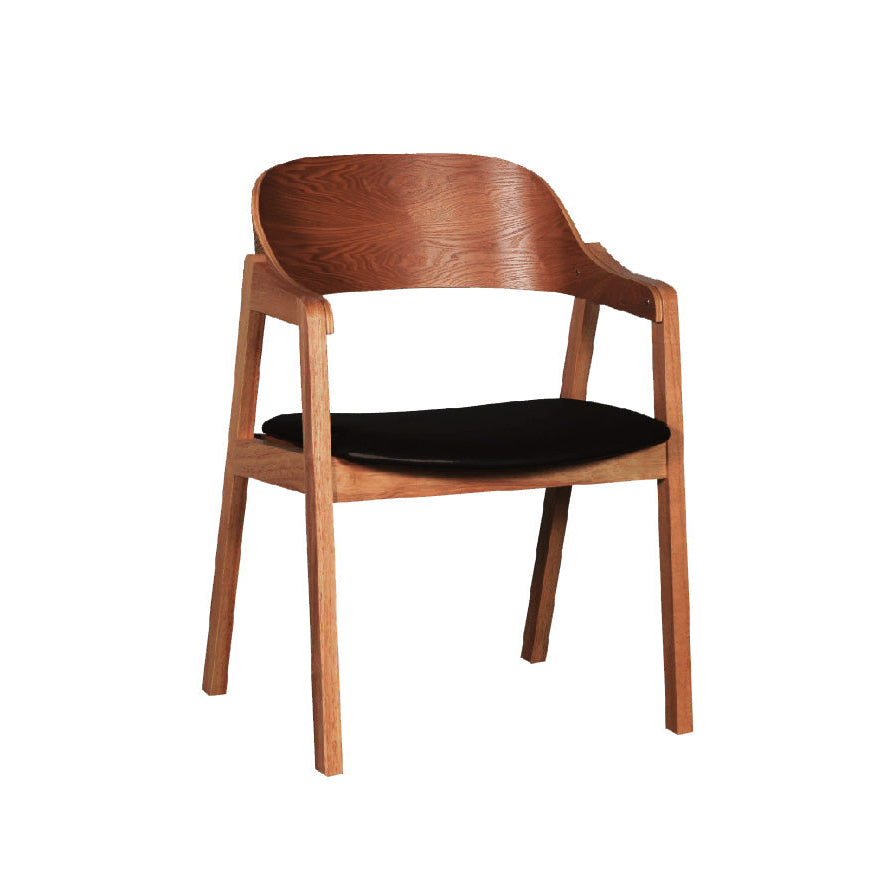 Norway : Dining Chair Upholstered Seat Light Walnut