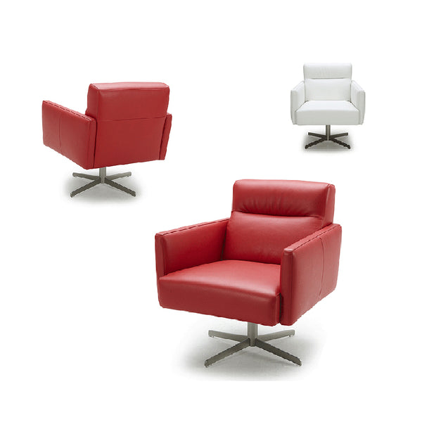 Octal : Swivel Leather Accent Chair | Arm Chair
