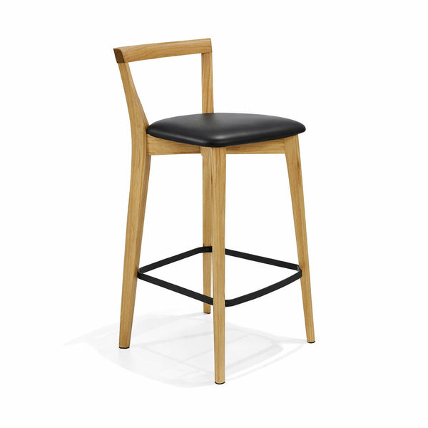 Oslo : Bar Stool Blackbutt Black PU Seat