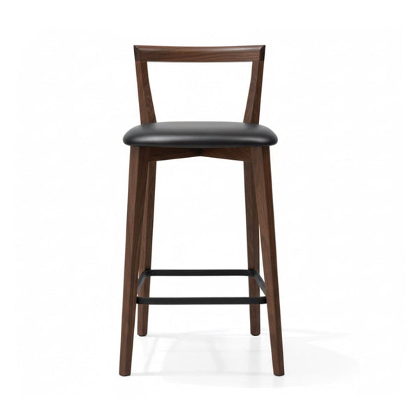 Oslo : Bar Stool Blackwood Black PU Seat
