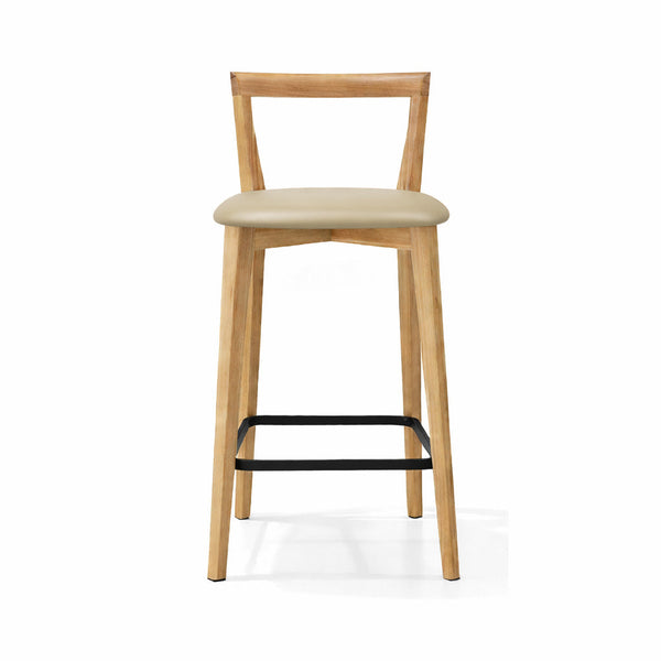 Oslo : Bar Stool Blackbutt Taupe PU Seat