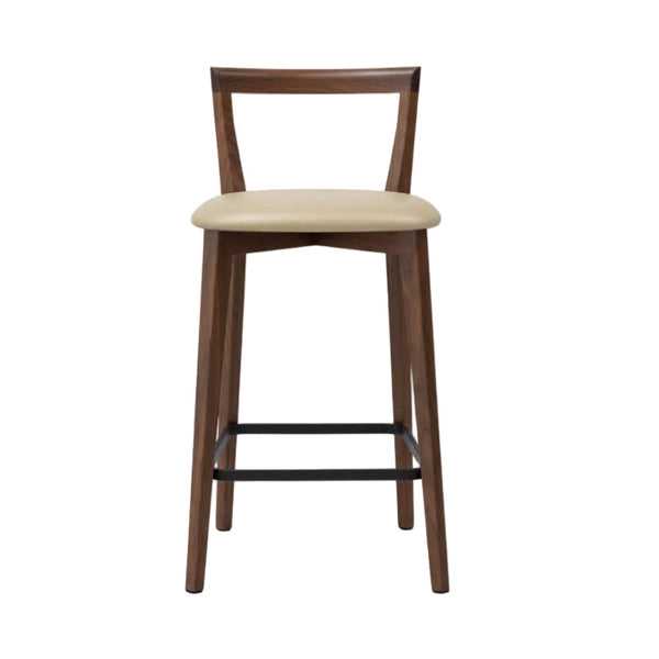 Oslo : Bar Stool Blackwood Taupe PU Seat