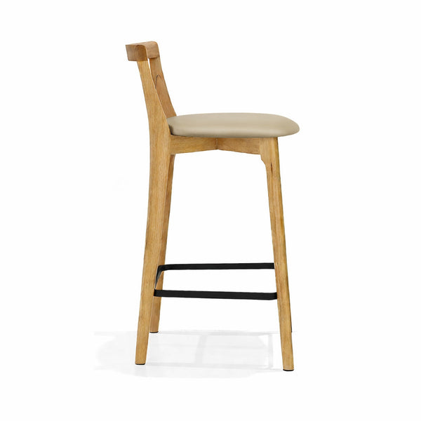 Oslo : Bar Stool Blackbutt Taupe PU Seat