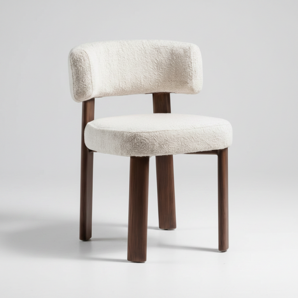 Palermo: Dining Chair Walnut Mist Grey Fabric