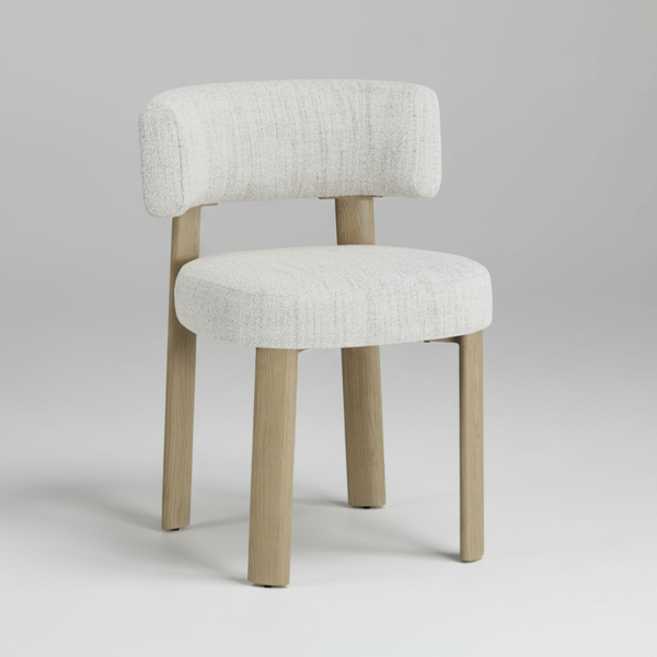 Palermo: Dining Chair Natural Mist Grey Fabric