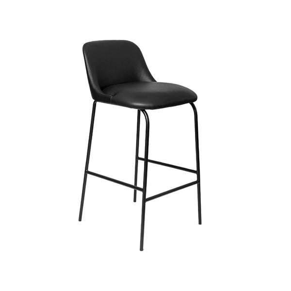 Peak : Bar Stool Black Leather