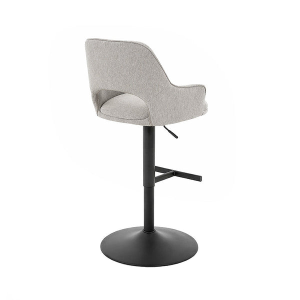Petra : Bar Stool Light Grey Fabric
