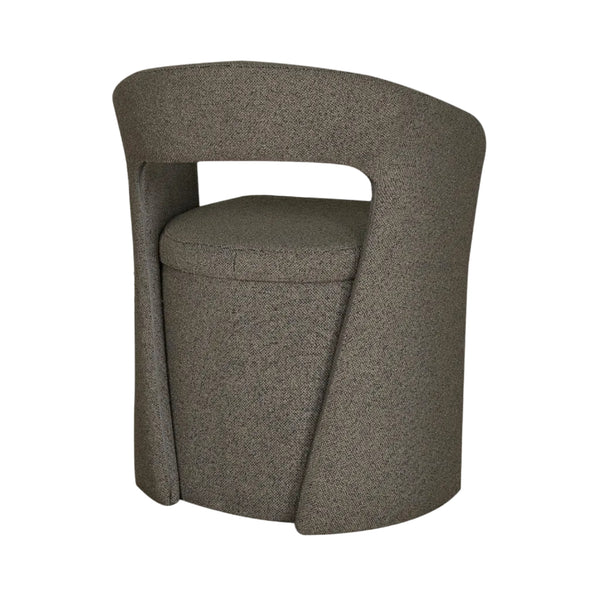 Pisa Dining Chair in Shiitake Tweed Fabric Back Angle