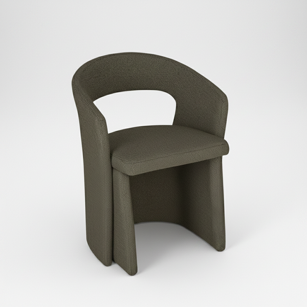 Pisa: Dining Chair Shiitake Tweed Fabric