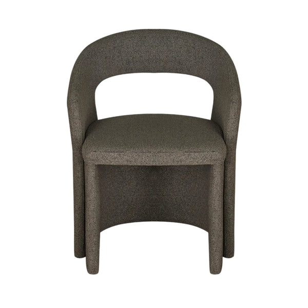 Pisa Dining Chair in Shiitake Tweed Fabric Front