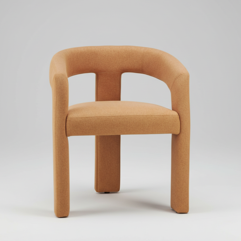 Brown chair on a light gray background
